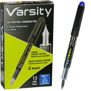 Pilot Varsity Disposable Fountain Pens 12-Pack for $29