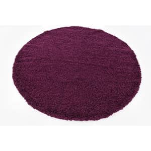 Unique Loom Solo Solid Shag Collection Modern Plush Eggplant Purple Round Rug (6' 0 x 6' 0) for $84 Unique Loom Solo Solid Shag Collection Modern Plush Eggplant Purple Round Rug (6' 0 x 6' 0) for $84