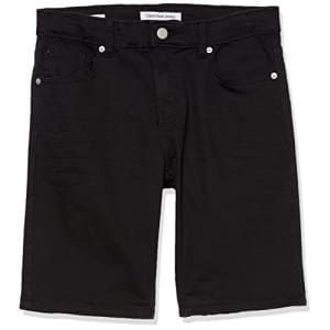 Calvin Klein Boys' Big Stretch Short, Denim Black 22, 12 for $23