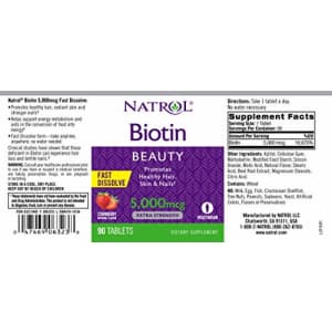 Natrol Biotin Beauty Tablets, Promotes Healthy Hair, Skin & Nails, Helps Support Energy Metabolism, for $10
