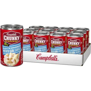 Campbell's Chunky Old Fashioned Potato Ham Chowder 18-oz. Can 12-Pack for $19 via Sub & Save