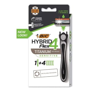 Bic Men's Hybrid Flex 4 Sensitive Disposable Razor w/ 4 Blade Heads for $5 with Sub & Save Bic Men's Hybrid Flex 4 Sensitive Disposable Razor w/ 4 Blade Heads for $5 with Sub & Save