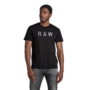 G-Star Raw Men's Holorn Graphic Crew Neck Short Sleeve T-Shirt, Stencil Dark Black for $18