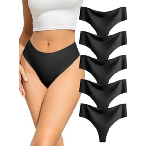 Voenxe Seamless Women Underwear Thongs 5-Pack for $8