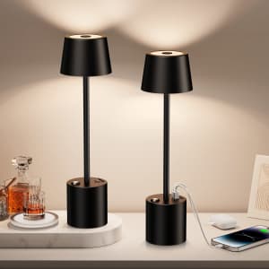Cordless LED Table Lamp w/ USB 2-Pack for $20