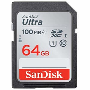 SanDisk 64GB Ultra SDXC UHS-I Memory Card - 100MB/s, C10, U1, Full HD, SD Card - SDSDUNR-064G-GN6IN for $13