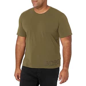 BOSS Men's Identity Crewneck Lounge T-Shirt, Dark Fern Green, S for $30