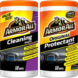 Armor All 50-Count Cleaning & Protectant Wipes for $15