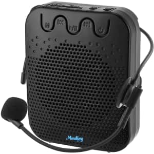 Moukey Portable Voice Amplifier with Wired Microphone Headset for $25