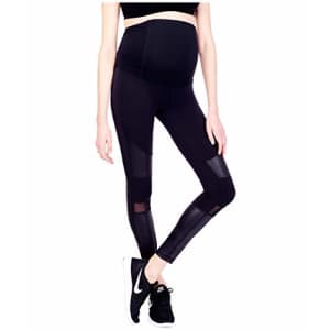 Ingrid & Isabel Moto Maternity Workout Legging | Activewear | for Your Pregnancy (XL, Black) for $61
