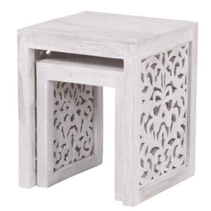 Home Decorators Collection Maharaja 2-Piece Nesting Mango Wood End Table Set for $192 Home Decorators Collection Maharaja 2-Piece Nesting Mango Wood End Table Set for $192