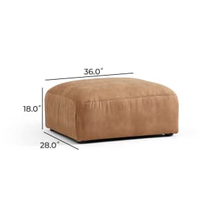 Salo Antique Industrial Air Leather Ottoman for $219