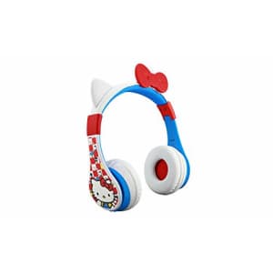 eKids Hello Kitty Kids Bluetooth Headphones, Wireless Headphones with Microphone Includes Aux Cord, for $30