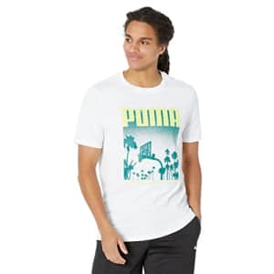 PUMA Men's Graphic Tee Shirt 1, White 2.0, Medium for $21