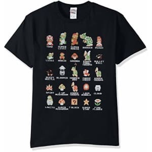 Nintendo Men's Pixel Cast T-Shirt, Black, Small for $13