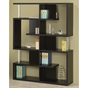 Coaster Home Furnishings 63" 5-Tier Geometric Bookcase for $182 Coaster Home Furnishings 63" 5-Tier Geometric Bookcase for $182