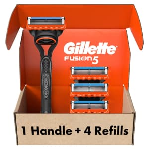 Gillette Fusion5 Razor + 4 Refills for $16