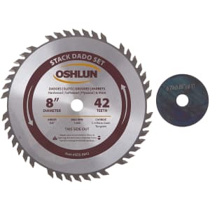 Oshlun SDS-0842 8" 42-Tooth Stack Dado Set for $90