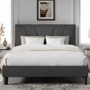 Novilla Classic Queen Luxe Bed Frame with Adjustable Headboard for $153
