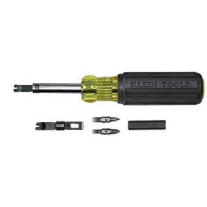 Klein Tools VDV001-081 Multi-Bit Screwdriver, Punchdown Screwdriver Bayonette-Style Multi-Tool with for $41