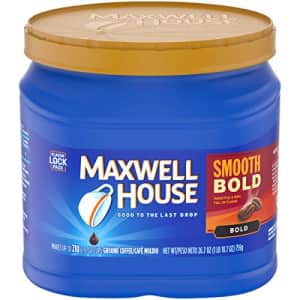 Maxwell House Smooth Bold Roast Ground Coffee (26.7 oz Canister) for $10