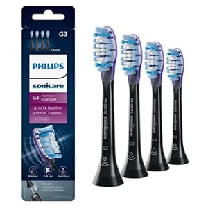 Philips Sonicare Genuine G3 Premium Gum Care Replacement Toothbrush Heads, 4 Brush Heads, Black, for $49