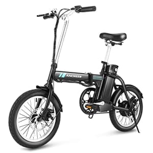 ANCHEER Folding Electric Bicycles, 16-inch Electric Bike with 8Ah Removable Battery, 15-30 Miles for $360