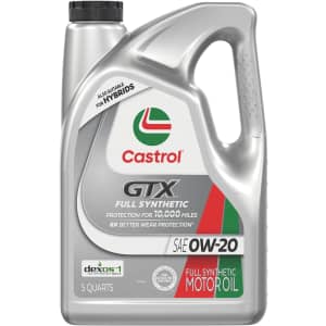 Castrol GTX Full Synthetic 0W-20 Motor Oil 5-Quart Jug for $18 w/ Prime