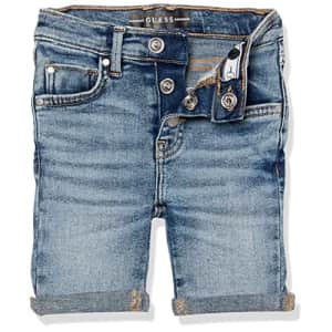 GUESS girls Snap Fly Stretch Denim Bermuda Shorts, Crystal Frozen Wash, 2T US for $16