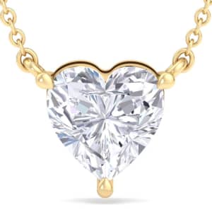 2-tcw. Heart Shape Lab Grown Diamond Solitaire Necklace In 14K Yellow Gold for $798 w/ $50 SuperJeweler Gift Card