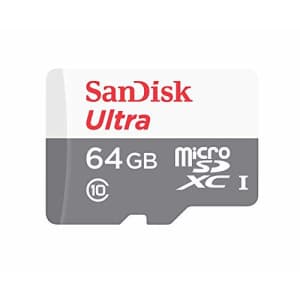 SanDisk Ultra 64GB microSDXC Memory Card (2 Pack) UHS-I Class 10 SDSQUNS-064G-GN3MN Bundle with (1) for $17