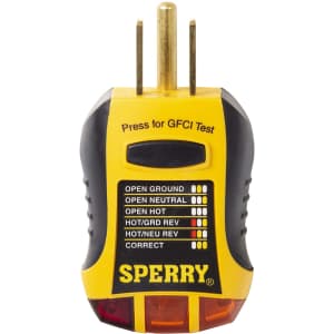 Sperry Instruments GFCI Outlet / Receptacle Tester for $8 Sperry Instruments GFCI Outlet / Receptacle Tester for $8
