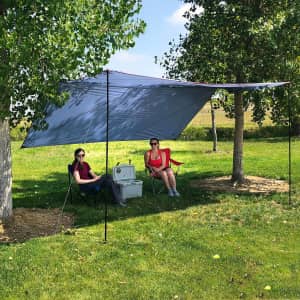 Ozark Trail 12' x 12' Multi-Purpose Tarp Shelter w/ Steel Poles for $36