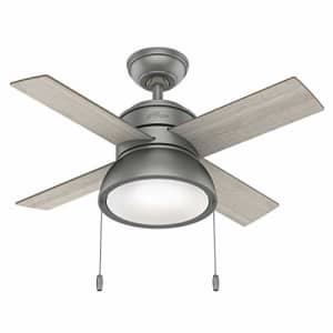 Hunter Fan Company 51039 Loki Indoor Ceiling Fan with LED Light and Pull Chain Control, 36", Matte for $150