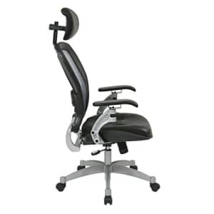 Office Star SPACE Seating Light AirGrid Back and Leather Seat, 2-to-1 Synchro Tilt Control, Adjustable Lumbar for $455