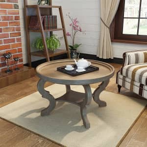 Christopher Knight Home Althea Faux Wood Circular Coffee Table for $106 Christopher Knight Home Althea Faux Wood Circular Coffee Table for $106