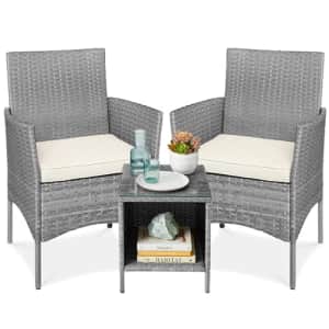 Best Choice Products 3-Piece Outdoor Wicker Conversation Bistro Set, Space Saving Patio Furniture for $100 Best Choice Products 3-Piece Outdoor Wicker Conversation Bistro Set, Space Saving Patio Furniture for $100