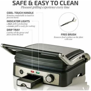 Ovente Electric Panini Press Grill Bread Toaster Nonstick Double Sided Flat Plates with 3 for $85