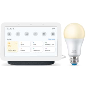 2nd-Gen. Google Nest Hub 7" Smart Display w/ Wiz Bulb for $61