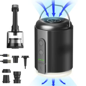 Origem Mini Electric Air Pump with Light for Camping Mattresses for $10