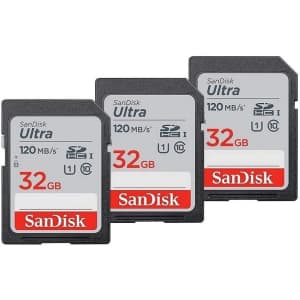 SanDisk 32GB Ultra UHS-I SDHC Card 3-Pack for $17