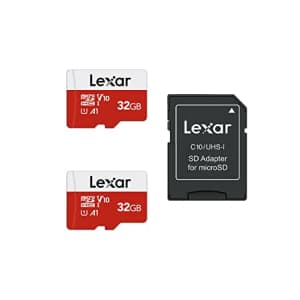 Lexar 32GB Micro SD Card 2 Pack, microSDHC UHS-I Flash Memory Card with Adapter - Up to 100MB/s, for $10