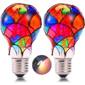 Edison Stained Glass LED Light Bulb 2-Pack for $18 w/ Prime