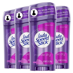 Lady Speed Stick Invisible Dry Antiperspirant Deodorant 4-Pack for $6