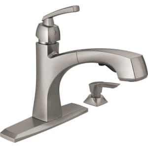 Delta Faucet Montauk Single Handle Faucet w/ Soap Dispenser for $30