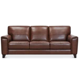 Brayna 88" Classic Leather Sofa for $1,169