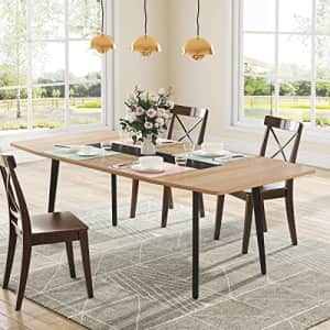 Tribesigns Modern Dining Table for 6 People, 70.86L x30.71W x 29.52H Inches Rectangle Kitchen Table for $153