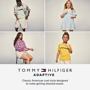 Tommy Hilfiger Men's Adaptive Flag Stripe T-Shirt, Grey Heather, S for $18