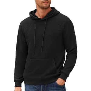 Coofandy Men's Quilted Hooded Sweatshirt for $12