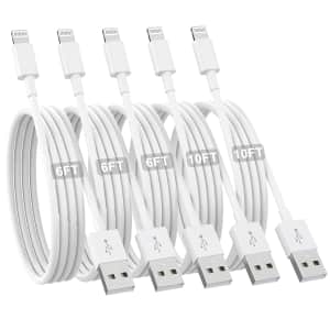 MFi-Certified Lightning Cable 5-Pack for $5